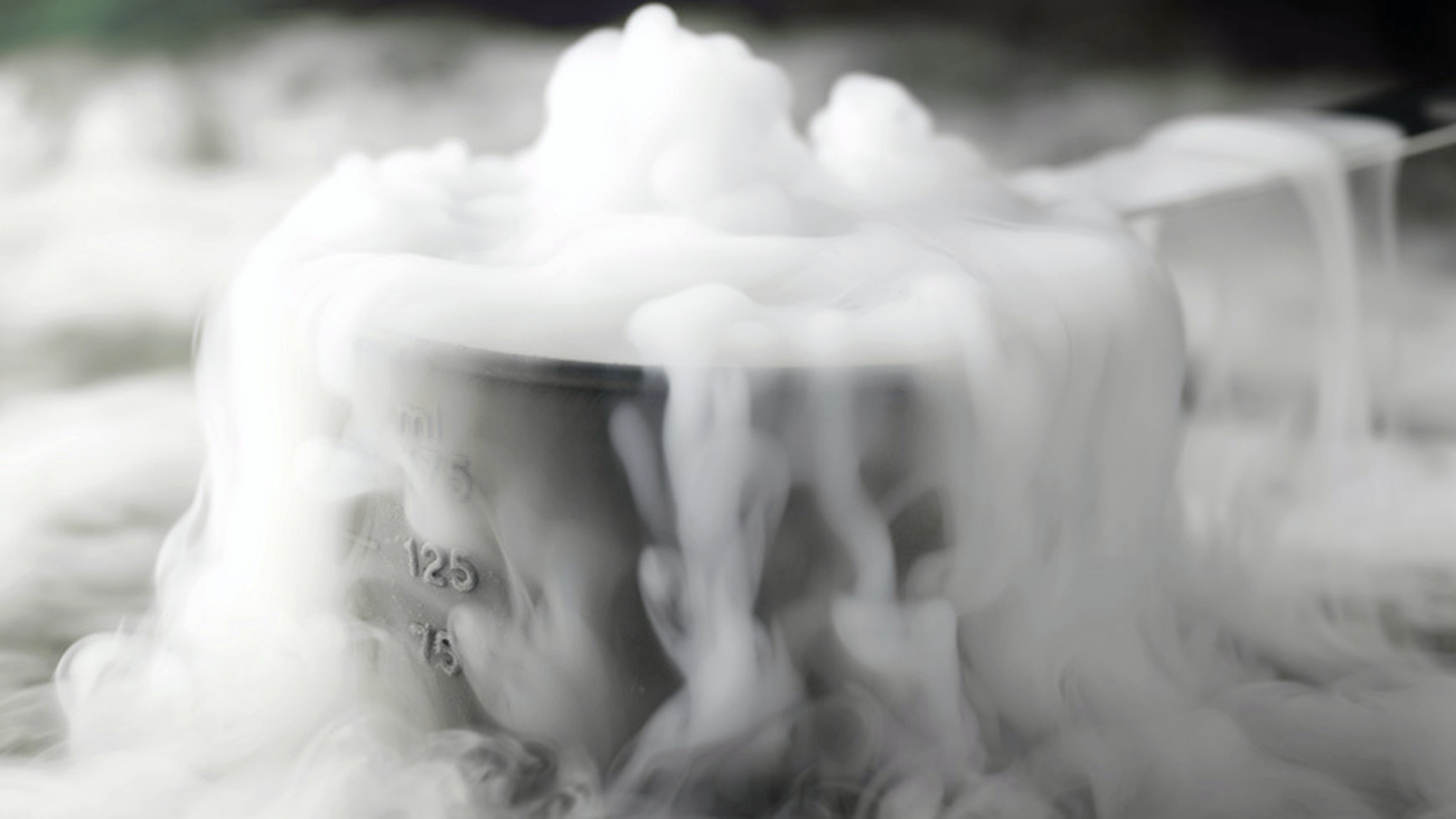 Ice products - Dry Ice inside a metal container creating a white fog effect